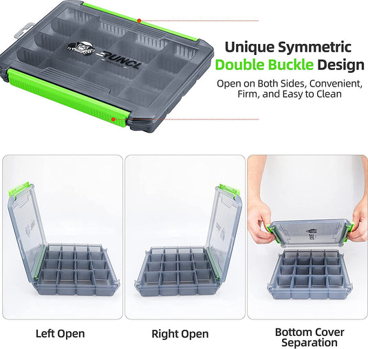 RUNCL Double Buckle Fishing Tackle Box