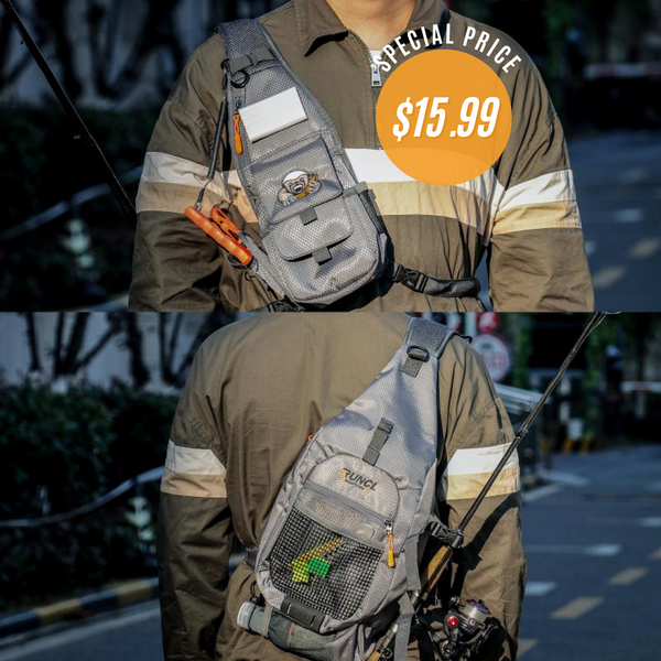 RUNCL 2 in 1 Fishing Gear/Sling Shoulder Bags 840D 900D Nylon