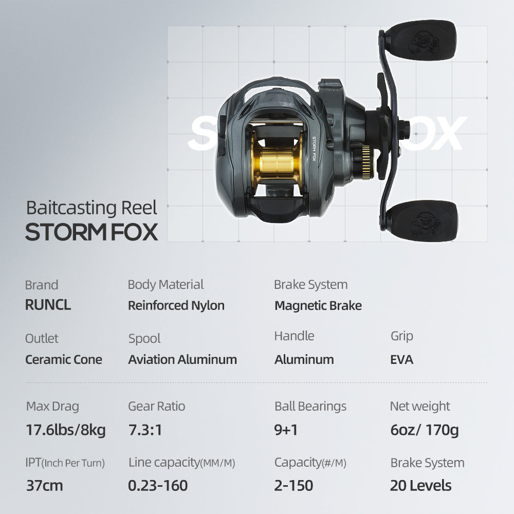 RUNCL Baitcasting Reel Storm Fox – Runcl