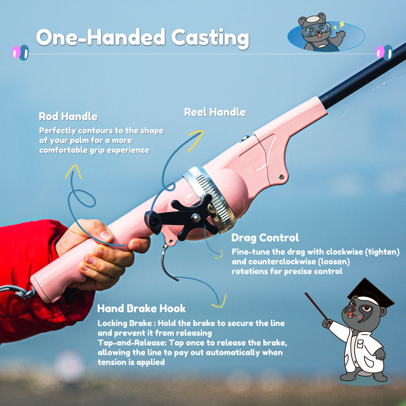 Load image into Gallery viewer, RUNCL Kids Fishing Pole - Portable Folding Fishing Rod and Reel Combo Kit with Spincast Fishing Reel
