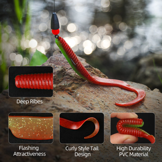 Rodmaster Curly Style Tail Worms Fishing Lures