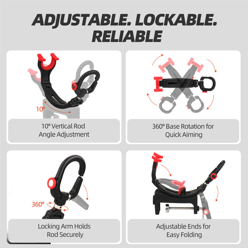 Load image into Gallery viewer, RUNCL Fishing Rod Holder Clamp-on for Boat
