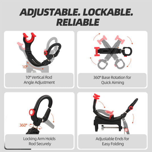 RUNCL Fishing Rod Holder Clamp-on for Boat