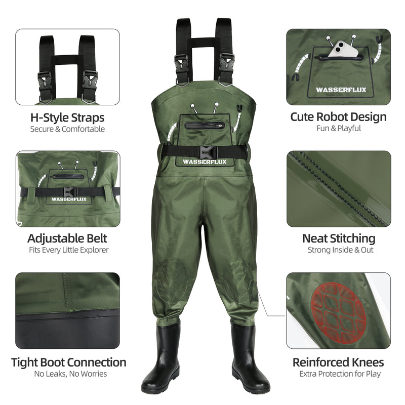 Load image into Gallery viewer, Wasserflux Kids Chest Waders with Boots

