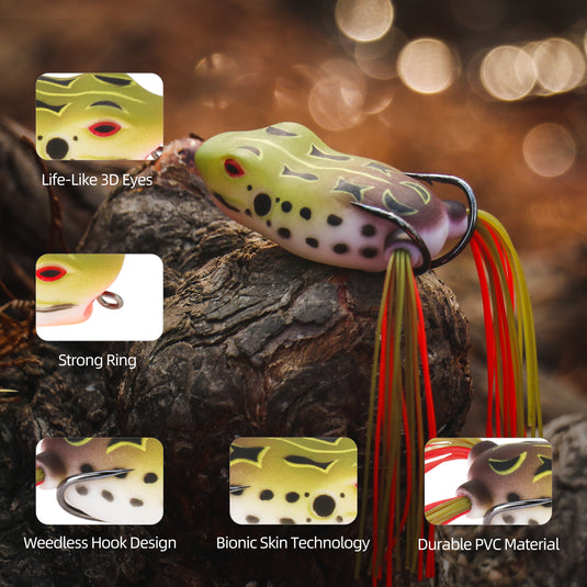 Reelmaster Soft Frog Lures, Topwater Swimbaits for Bass Fishing