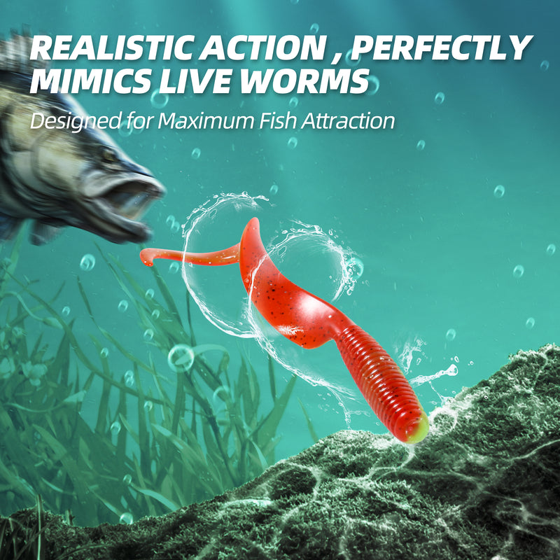 Load image into Gallery viewer, Rodmaster Curly Style Tail Worms Fishing Lures
