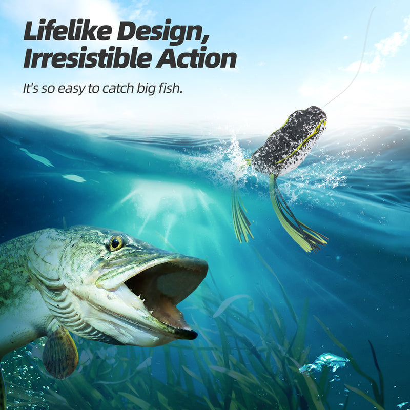 Load image into Gallery viewer, Reelmaster Soft Frog Lures, Topwater Swimbaits for Bass Fishing
