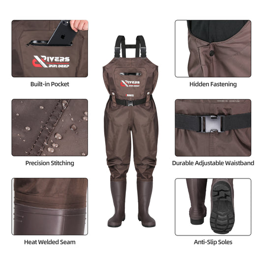 Probite Upgraded 210D Nylon Chest Waders with Boots