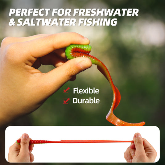 Rodmaster Curly Style Tail Worms Fishing Lures