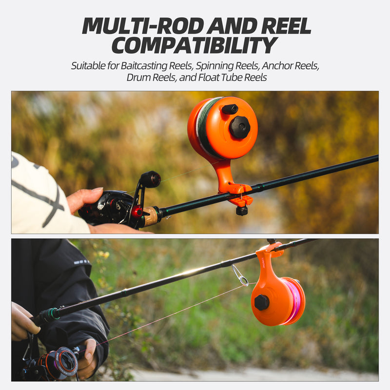 drum reel fishing rod RUNCL Fishing Line Spooler – Portable Winder & Reel Spooling Tool for – Runcl