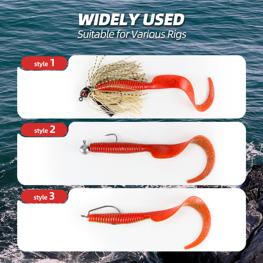 Rodmaster Curly Style Tail Worms Fishing Lures