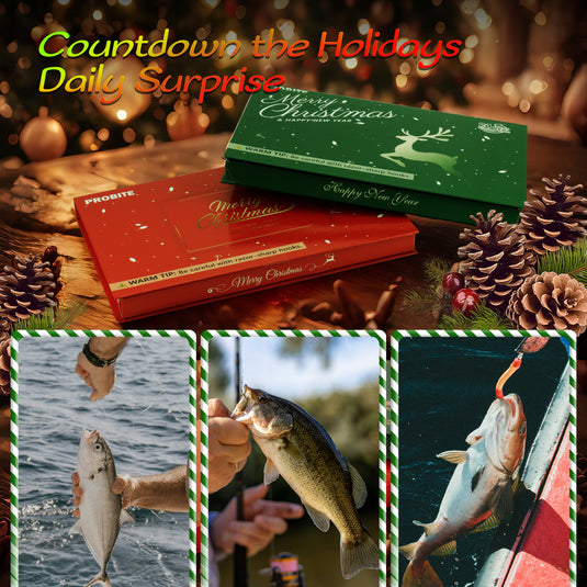 Fishing Advent Calendar 2025-24 Days Christmas Countdown Calendar with Fishing Tackle Lures
