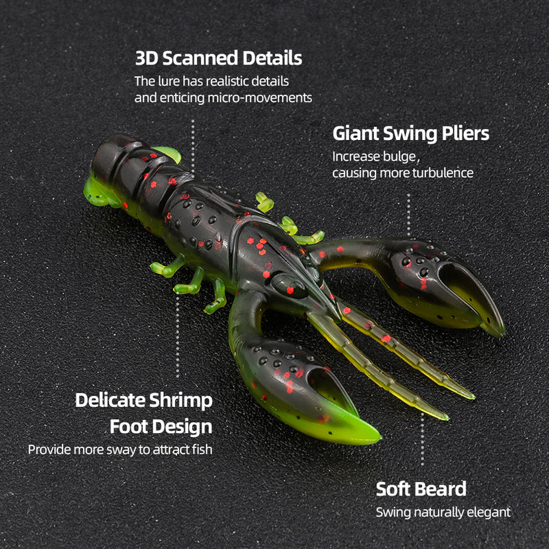 Load image into Gallery viewer, RUNCL BRUTE FLY Craw Baits Floating Shrimp Softbait
