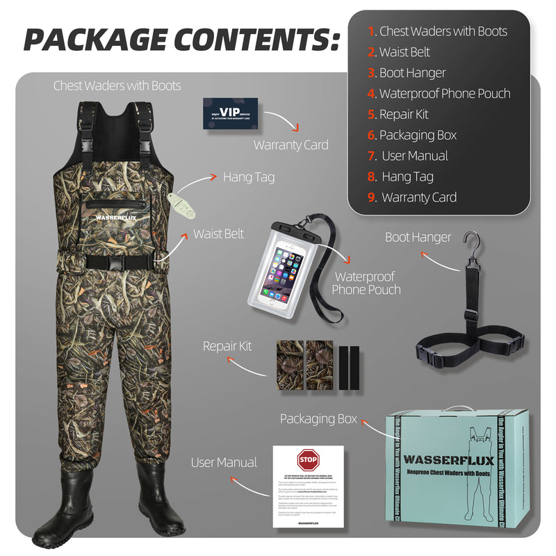 Load image into Gallery viewer, Wasserflux Chest Waders with Boots – Waterproof 4mm Neoprene
