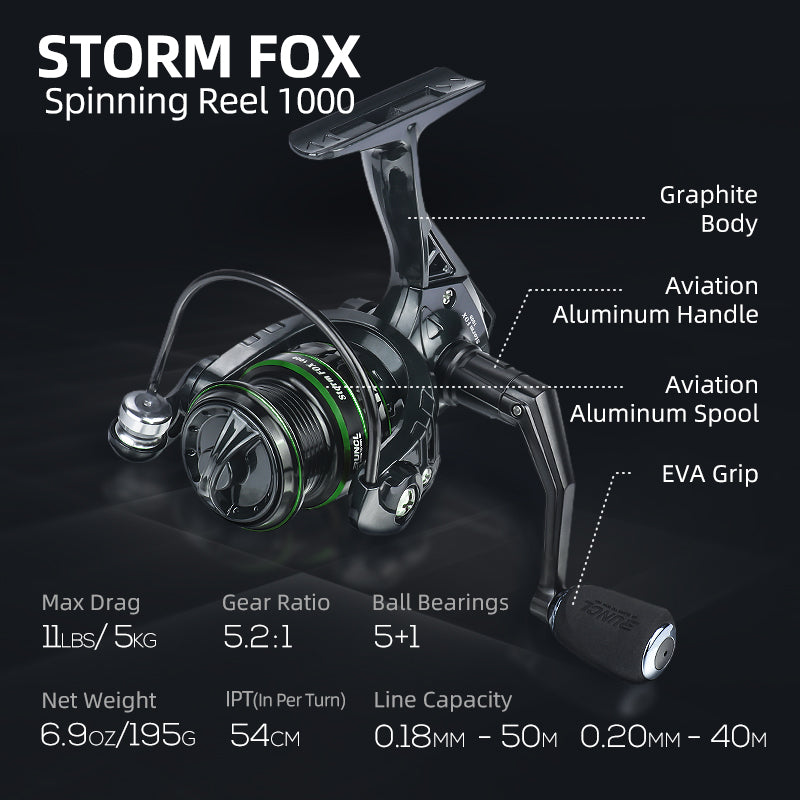 Load image into Gallery viewer, RUNCL Storm Fox Spinning Reel 1000
