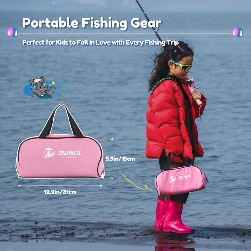 Load image into Gallery viewer, RUNCL Kids Fishing Pole - Portable Folding Fishing Rod and Reel Combo Kit with Spincast Fishing Reel
