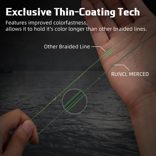 coated braided fishing line RUNCL Merced Braided Fishing Line (1000Yds)