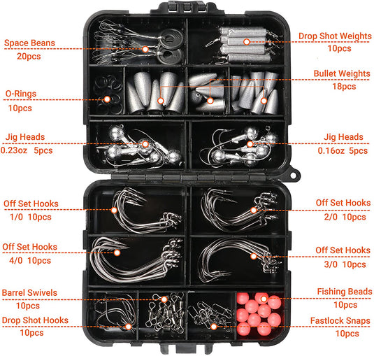 bullet in tackle box RUNCL 148/170pcs Fishing Terminal Tackle – Runcl