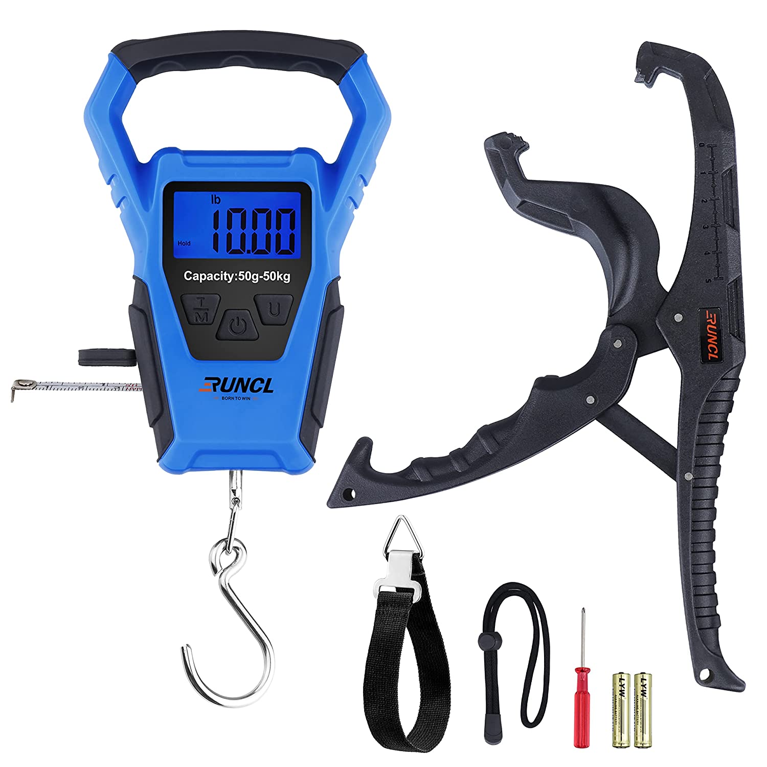 Digital Fish Scale with Lip Gripper, 50 lbs Weigher, Tournament Bass  Culling, Hanging Weight Scale