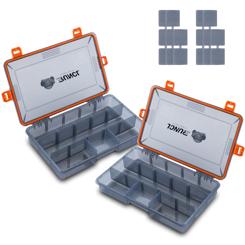 RUNCL Fishing Tackle Box, Waterproof Airtight Stowaway, 3600/3700 Tray Tackle Box with Adjustable Dividers, Plastic Storage Organizer(2pcs 3700) Runcl RUNCL Fishing Tackle Box, Waterproof Airtight Stowaway, 3600/3700 Tray Tackle Box with Adjustable Dividers, Plastic Storage Organizer(2pcs 3700) Runcl