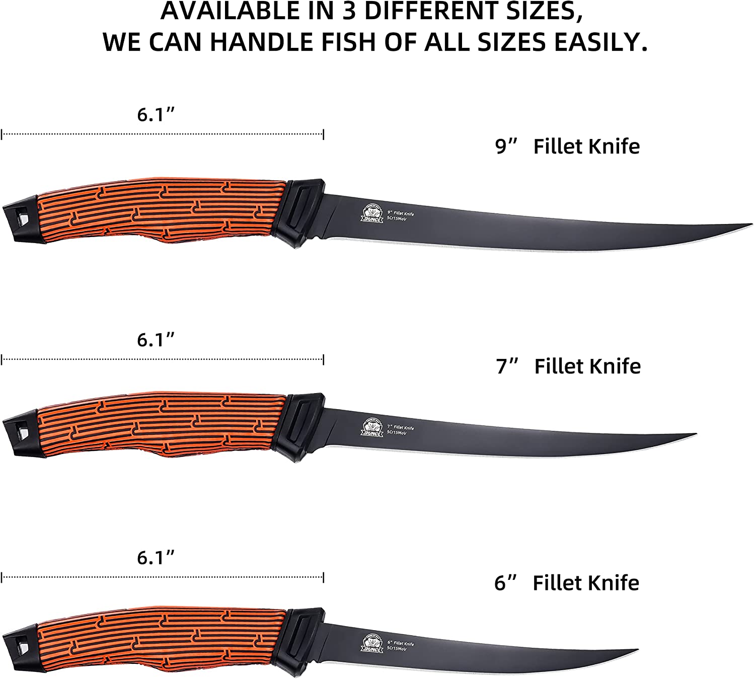 RUNCL Fishing Fillet Knife Combo Set, Fishing Tools Kit With 6 Fillet  Knife, Fillet Fork, Knife Sharpener and Fish Scaler Remover, 4 Pieces  fishing