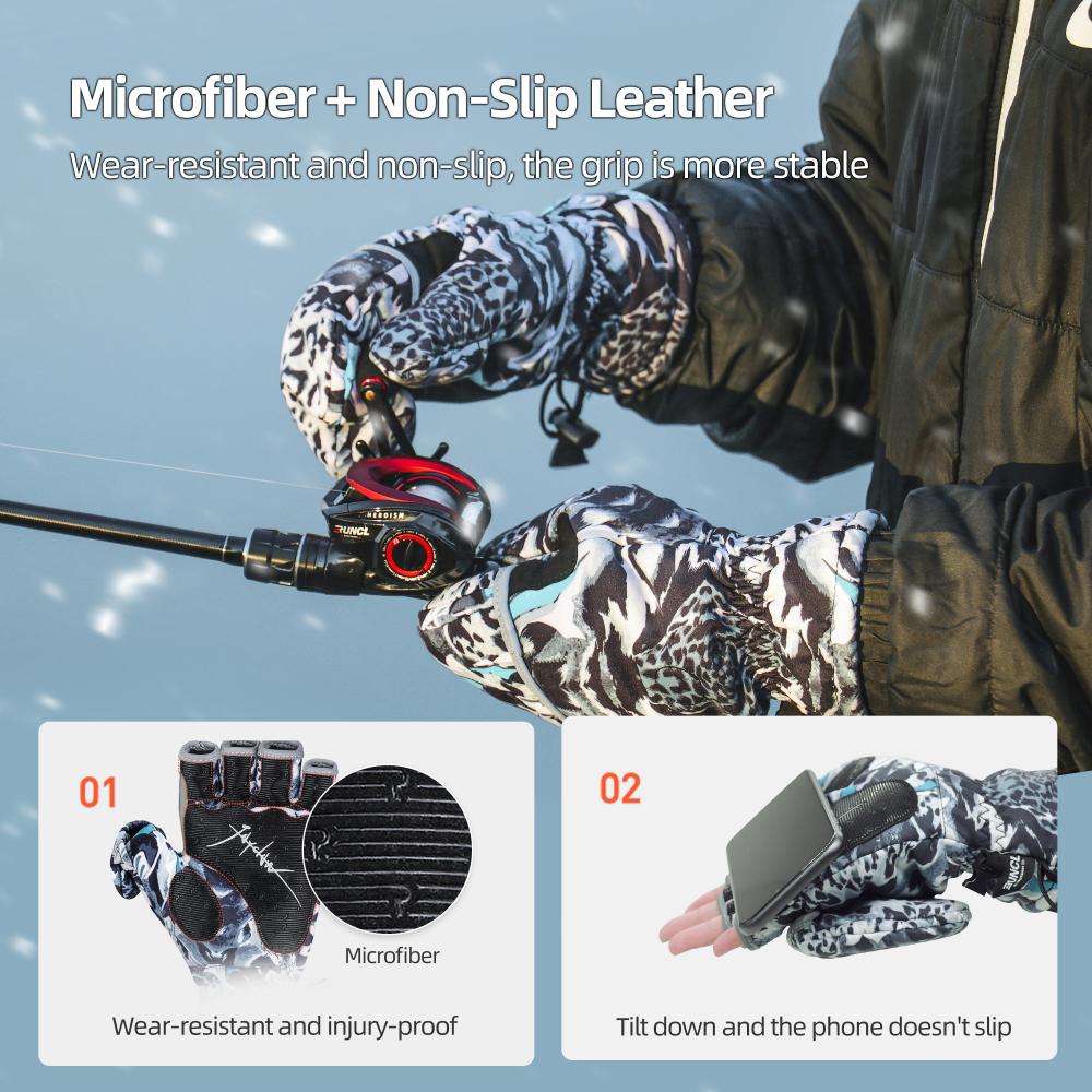 Buy Riverruns Flexible Fishing Gloves Fleece Lining Windproof Ice
