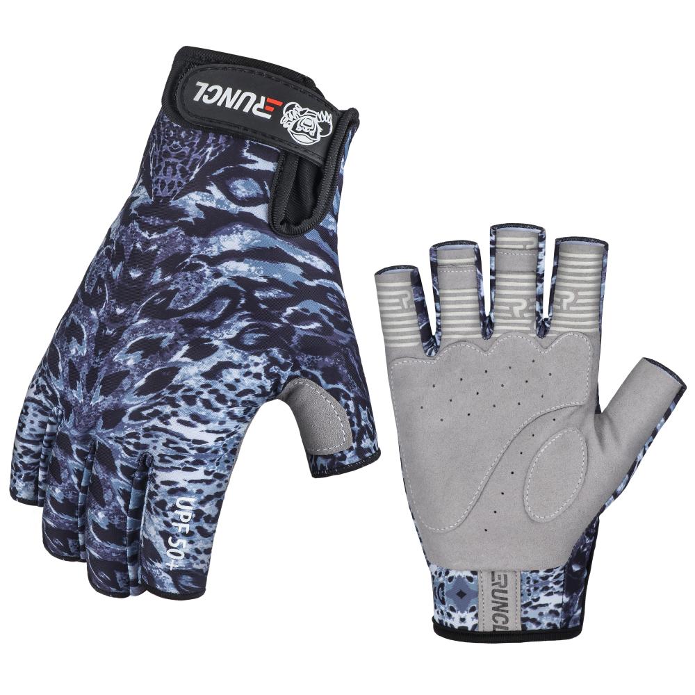 RUNCL Fingerless RAGUEL Fishing Gloves - L/XL / Gray