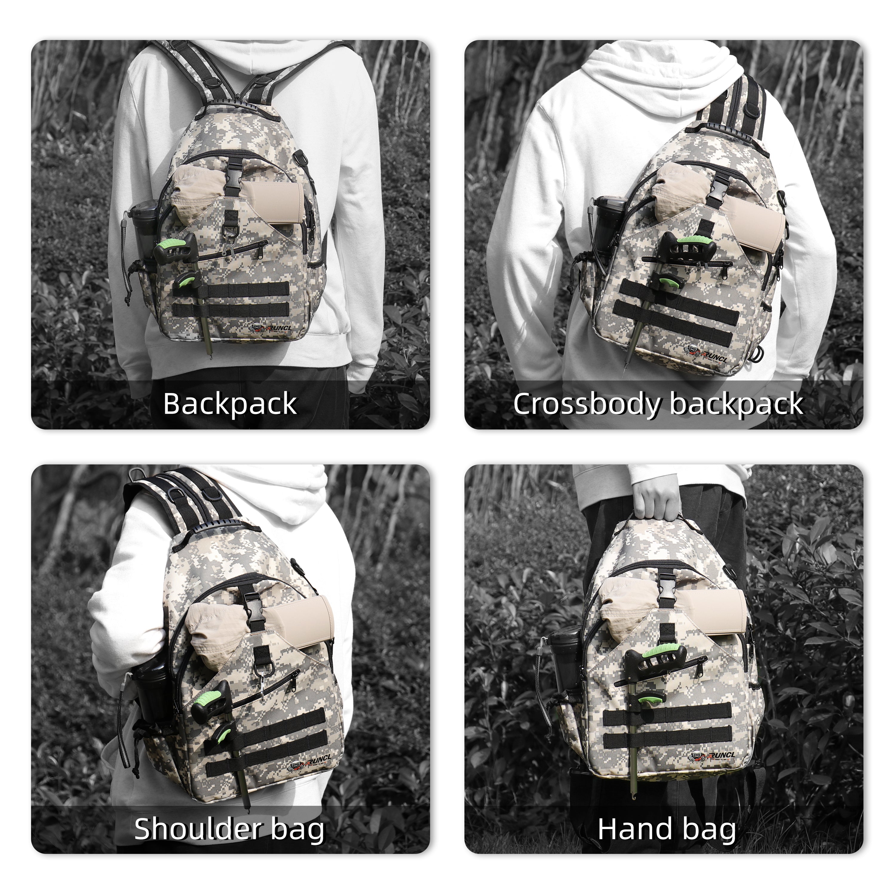 Adjustable Fishing Tackle Bag Waterproof Shoulder Backpack Cross