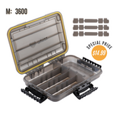 THKFISH Fishing Tackle Box 3600 Tackle Tray Floating Fishing Lure Box  Storage Organizer Small Plastic Box with Adjustable Dividers,Sun-Proof 1PC