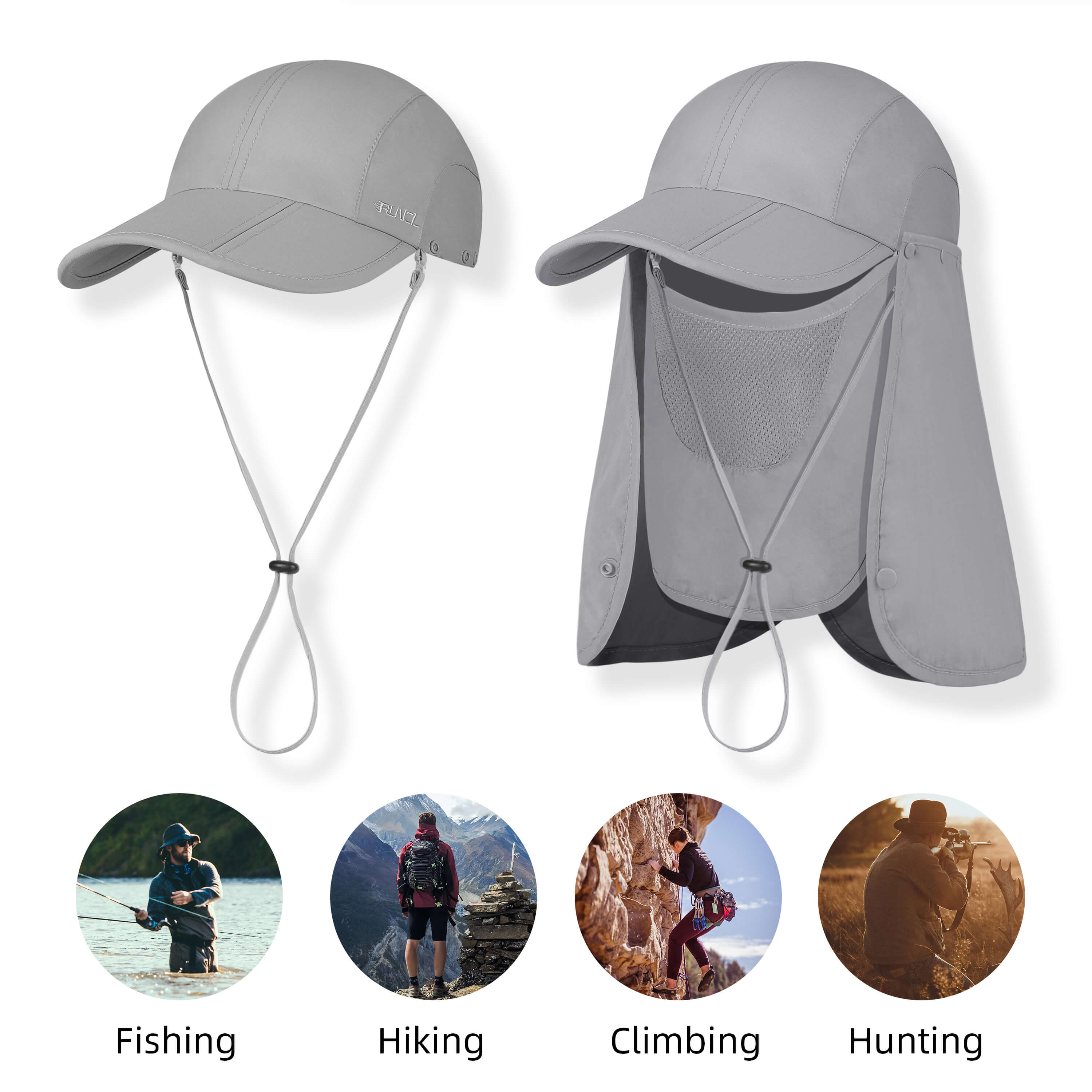 icolor Sun Cap Fishing Hats, Outdoor UPF 50+ Quick Dry Wide Brim