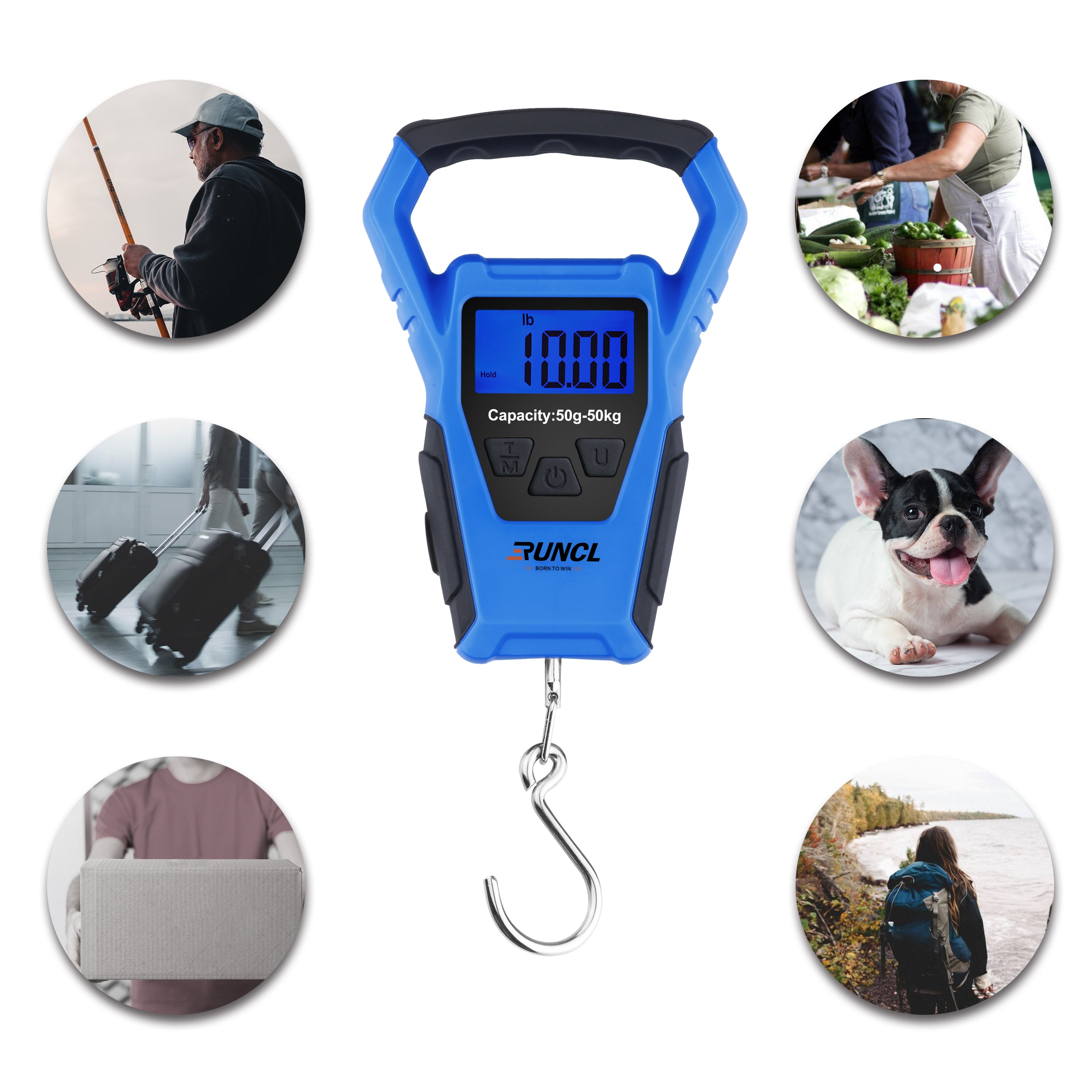 Waterproof Fishing Scale With Lip Gripper Fluorescent Button Digital Fish  Scale