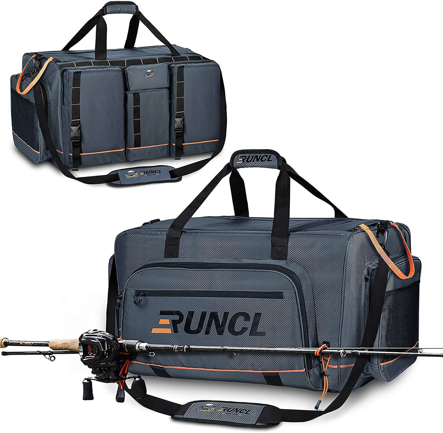 RUNCL 2 in 1 Fishing Gear/Sling Shoulder Bags 840D 900D Nylon