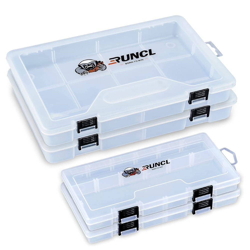 Clear plastic fishing tackle boxes deals