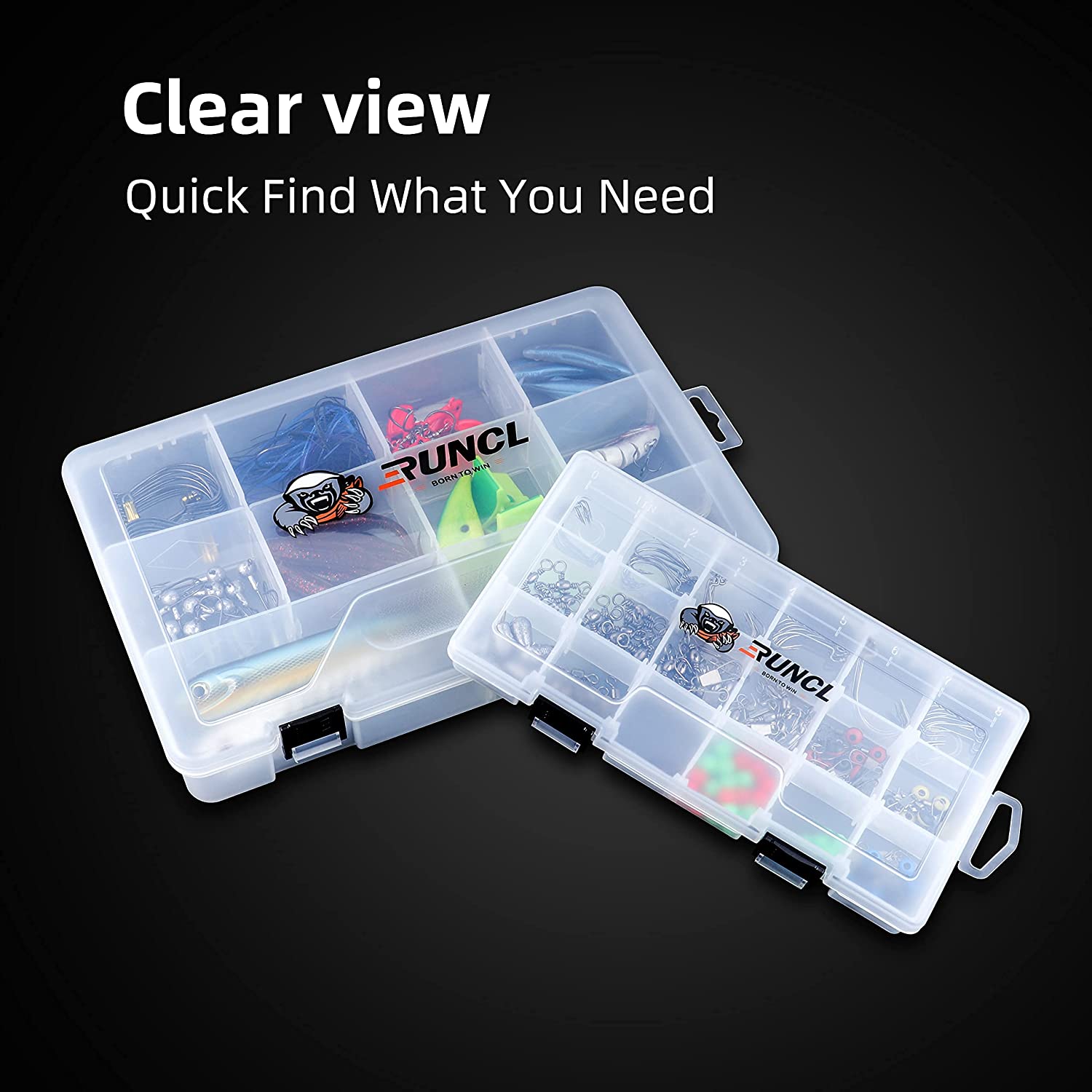 RUNCL 4 Packs Plastic Fishing Tackle Box – Runcl