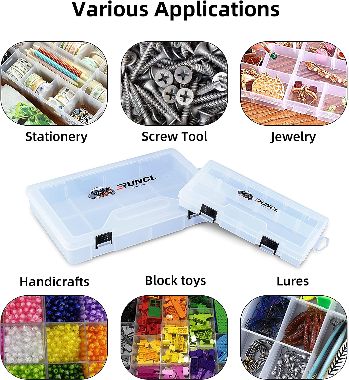 RUNCL 4 Packs Plastic Fishing Tackle Box – Runcl